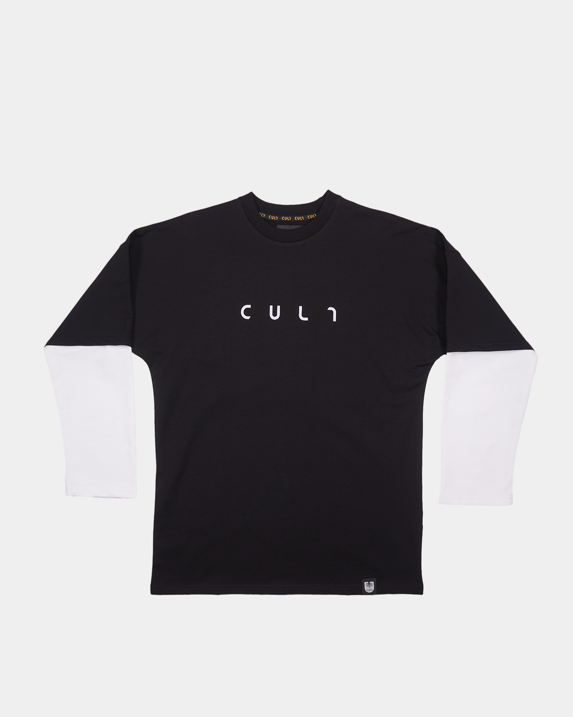 Лонгслив CULT черный/белый