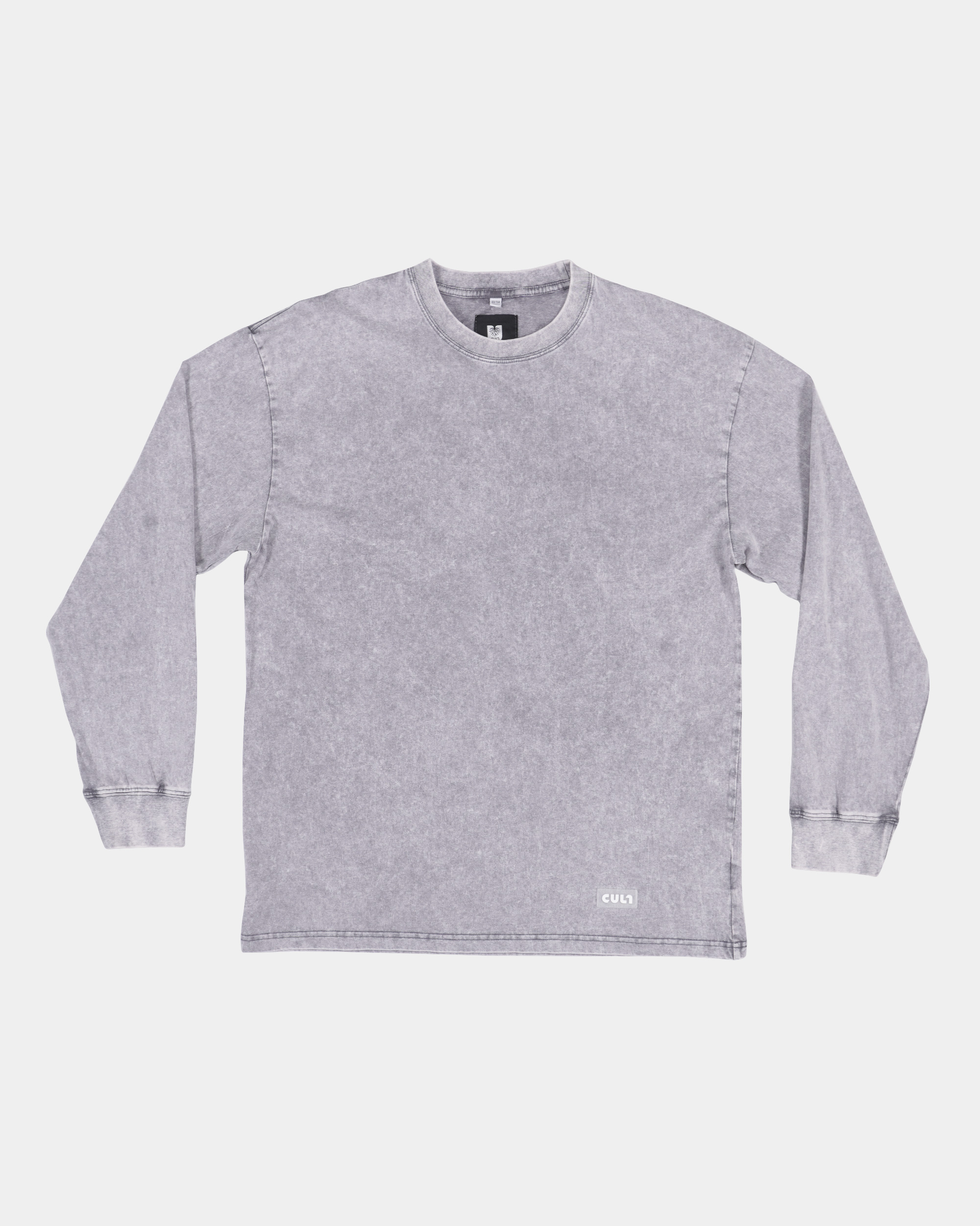 Лонгслив CULT серый Garment dye