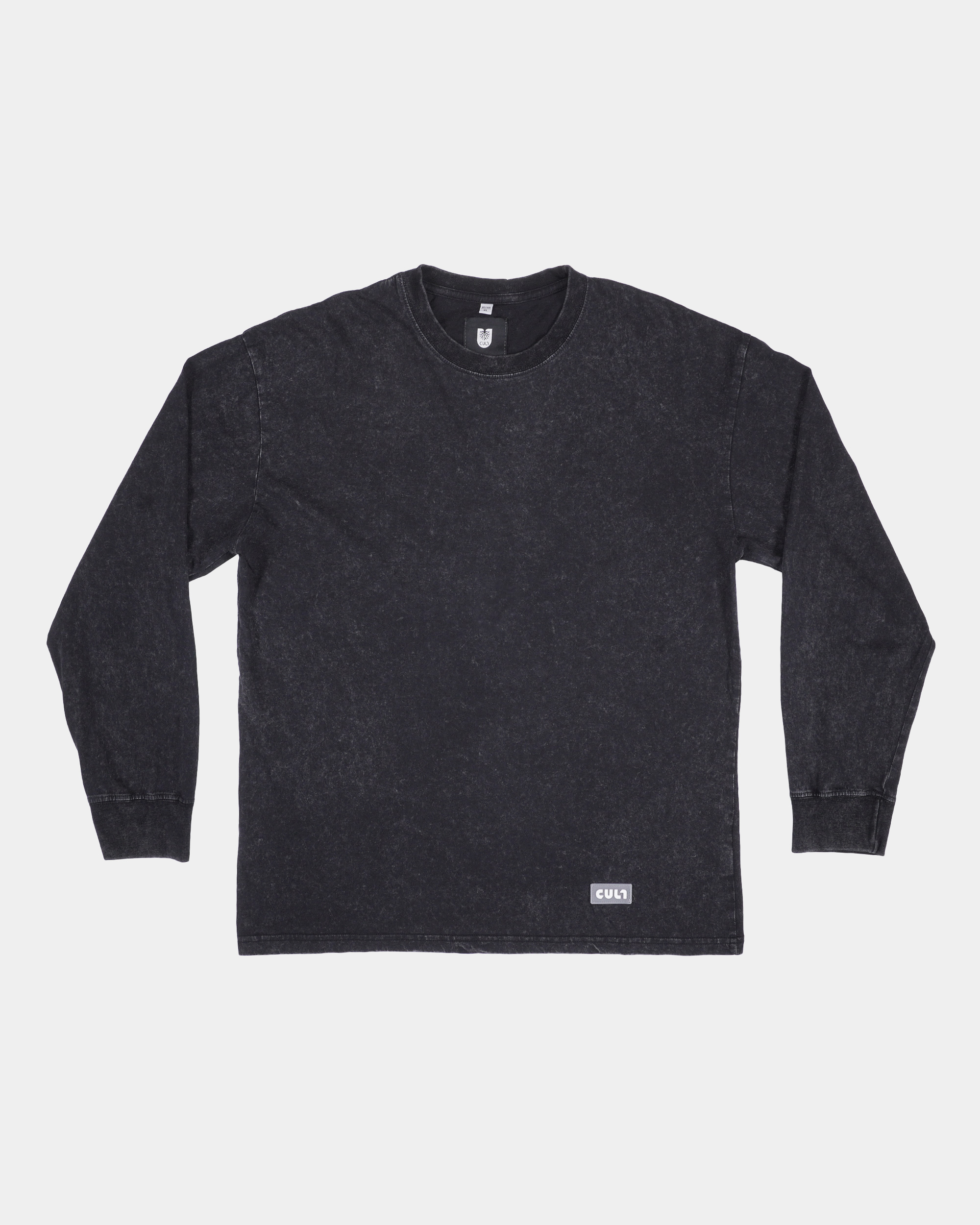Лонгслив CULT Garment dye черный 